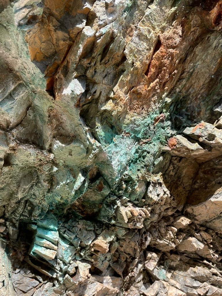 Copper deposit outcrop