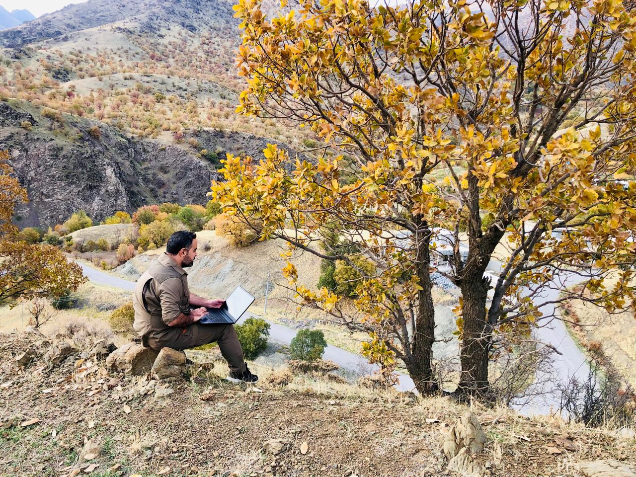 Geologist working in the field