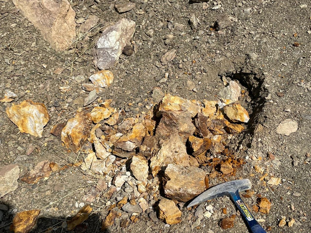 Mineral samples on ground
